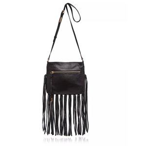 Foley and Corinna Sascha Fringe Crossbody in Black